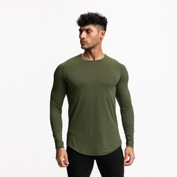 Autumn Compression T Shirt Men Fitness Tight Long Sleeve Sport T-shirt Jogging Training Shirts Gym Sportswear Quick Dry Tshirt