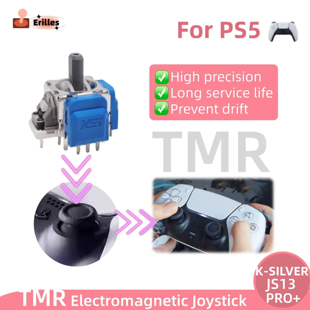 

K-SILVER TMR/Hall Electromagnetic Joystick Anti-Drift Upgrade For PS5 Game Controllers Tunnel Magnetic Resistance Joysticks