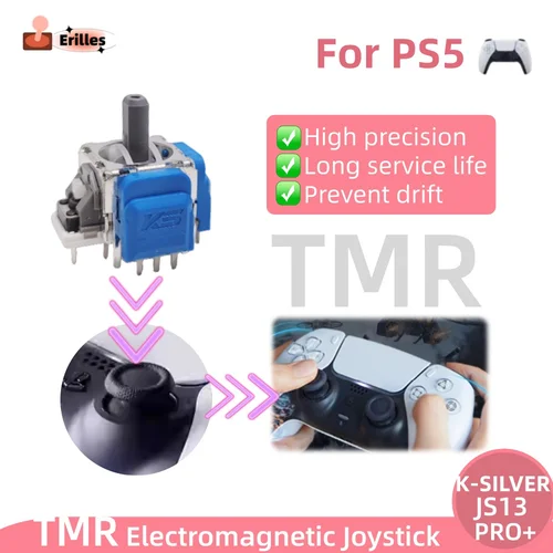 Imagen 1 del producto Joystick electromagnético K-SILVER TMR, actualización antidrift para controladores de juegos PS5, Joysticks de resistencia magnética de túnel, 2 uds.
