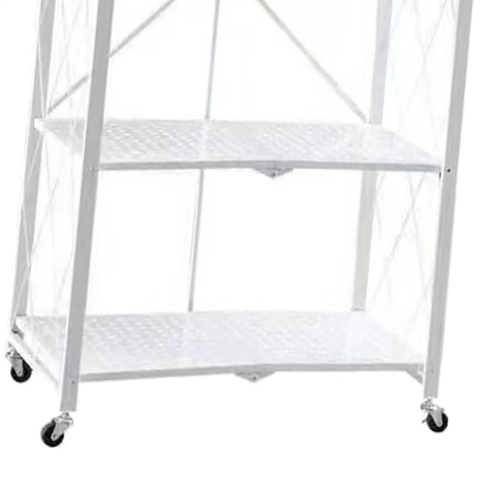 Foldable Bookshelf Book Case Corner Shelf Organization Cart Free Standing Kitchen Cart with Caster Wheels for Living Room - view 3