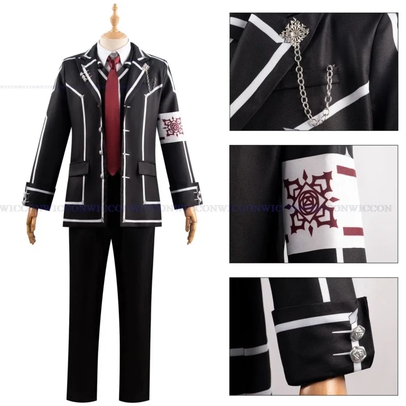 Kiryu Zero Anime Vampire Knight Cosplay Costume Kiryu Zero Wig School Uniform Black Suit Women Men Halloween Party Cosplay Suit