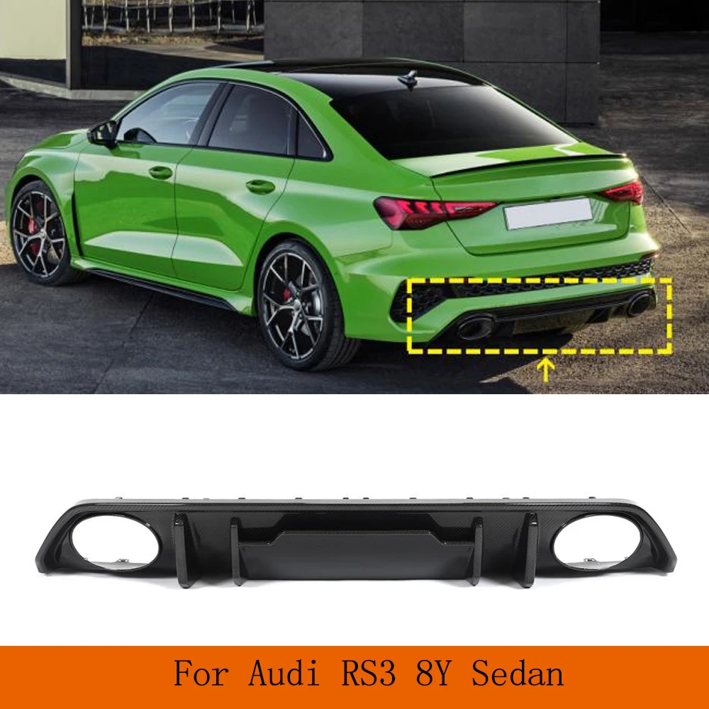 

Real Carbon Rear Car Bumper Lip Diffuser for Audi RS3 8Y Sedan 2022 2023 Dry Carbon Fiber Rear Bumper Diffuser Lip Spoiler