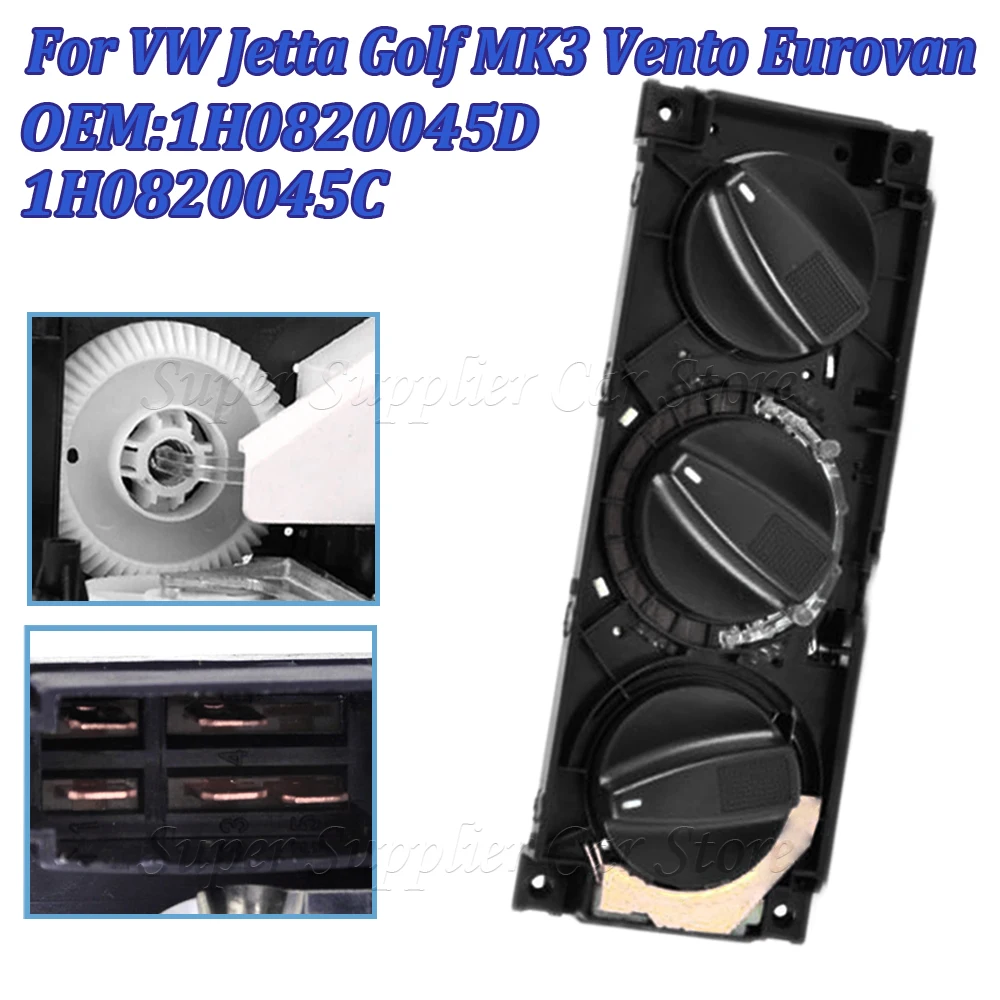 Nuevo Panel de Control de Aire Acondicionado y Calefacción/Interruptor de Climatización para VW Cabrio Jetta GOLF Mk3 VENTO EUROVAN T4 1H0 820 045C 1H0820045D