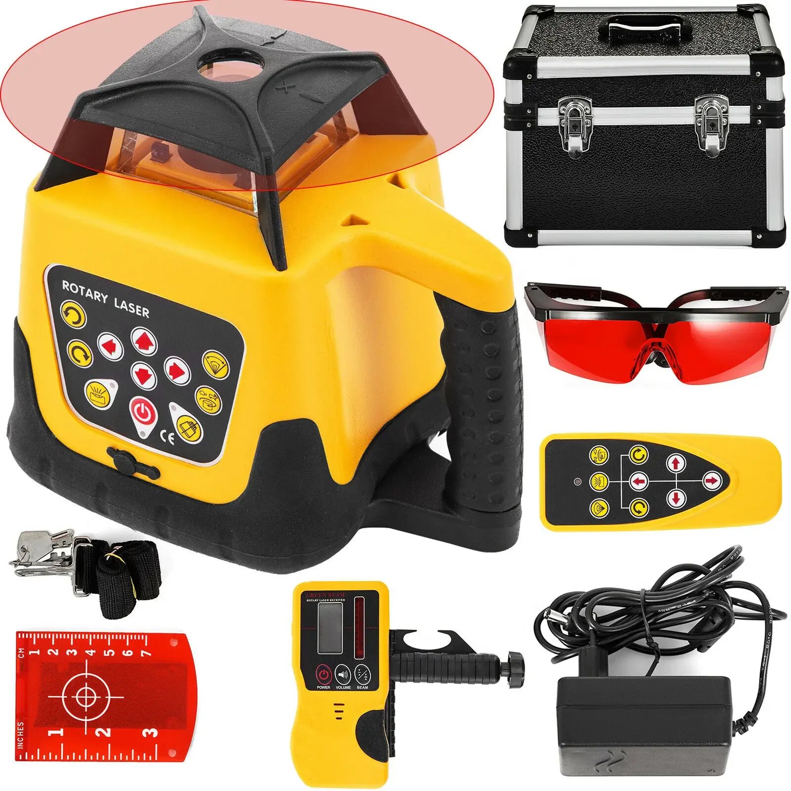 for VEVOR 360 Rotary Red Laser Level Auto Self-Leveling ±5 Degrees 500M Range Laser Construction Tools for Outdoor Industry