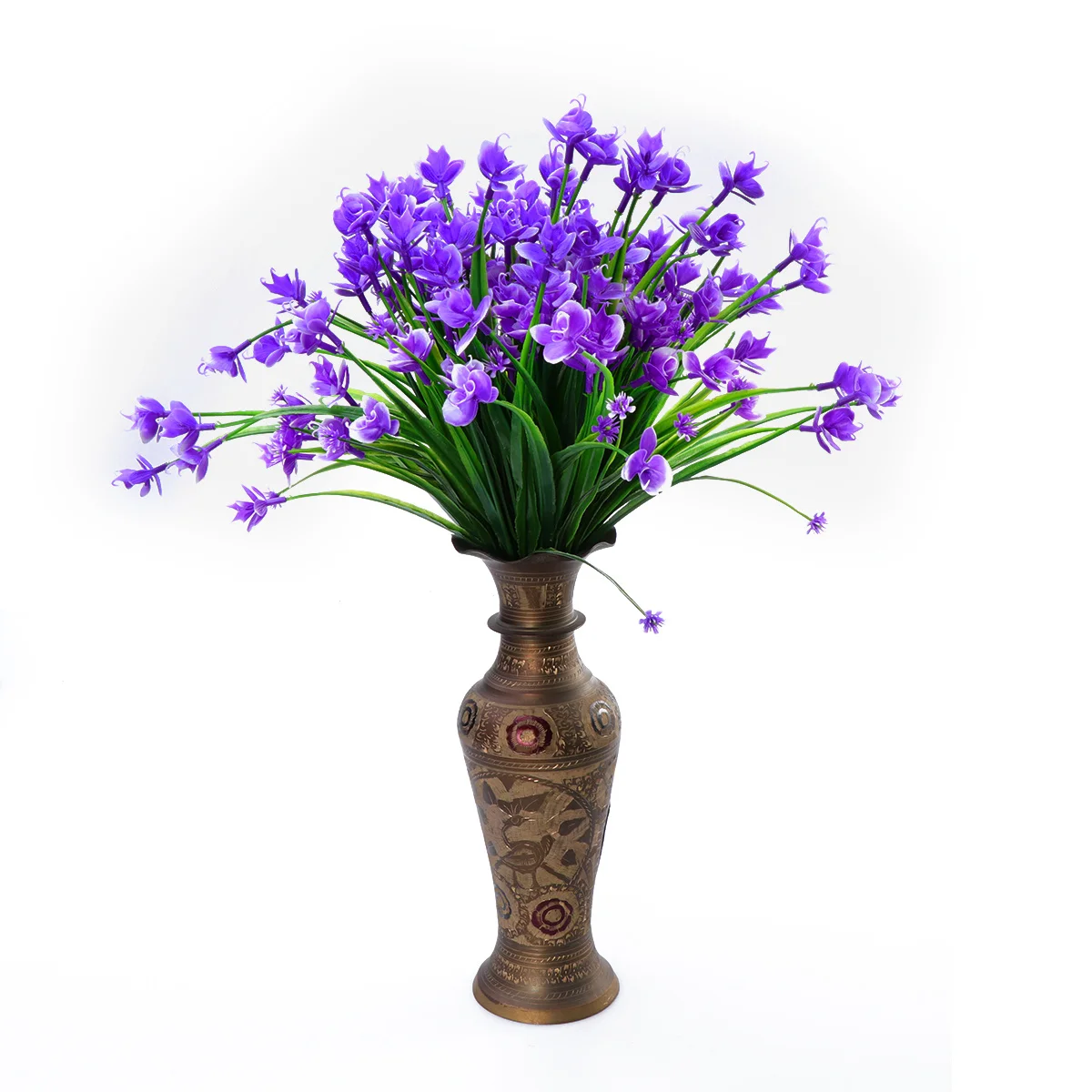 

4Pcs Artificial Phalaenopsis Orchid Plastic Flower Purple Realistic Fake Flower Wedding Party Home Garden Decor