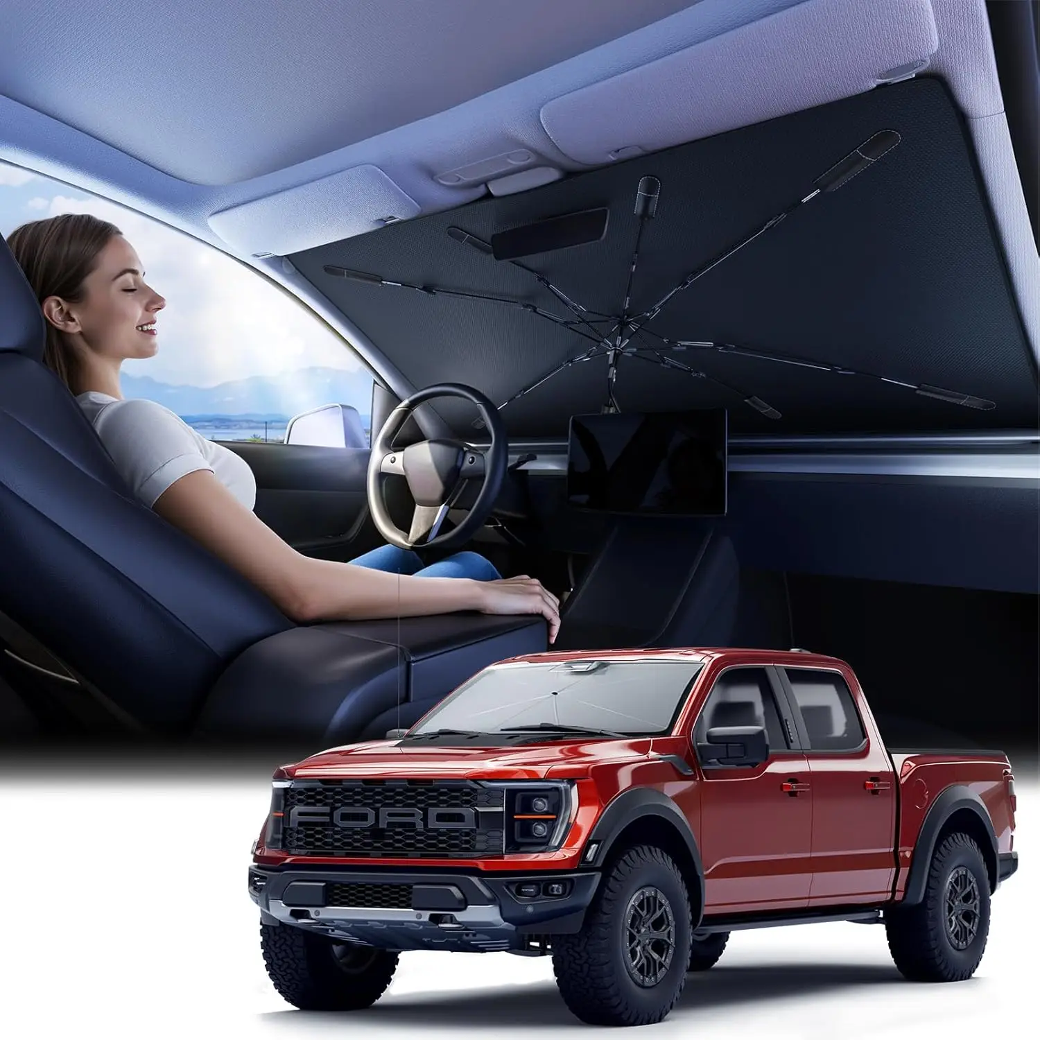 

Универсальный солнцезащитный экран для автомобиля - серебристый, отражающий УФ-излучение, 61x35 дюймов, большой размер, 25 шт. ° F Cooler