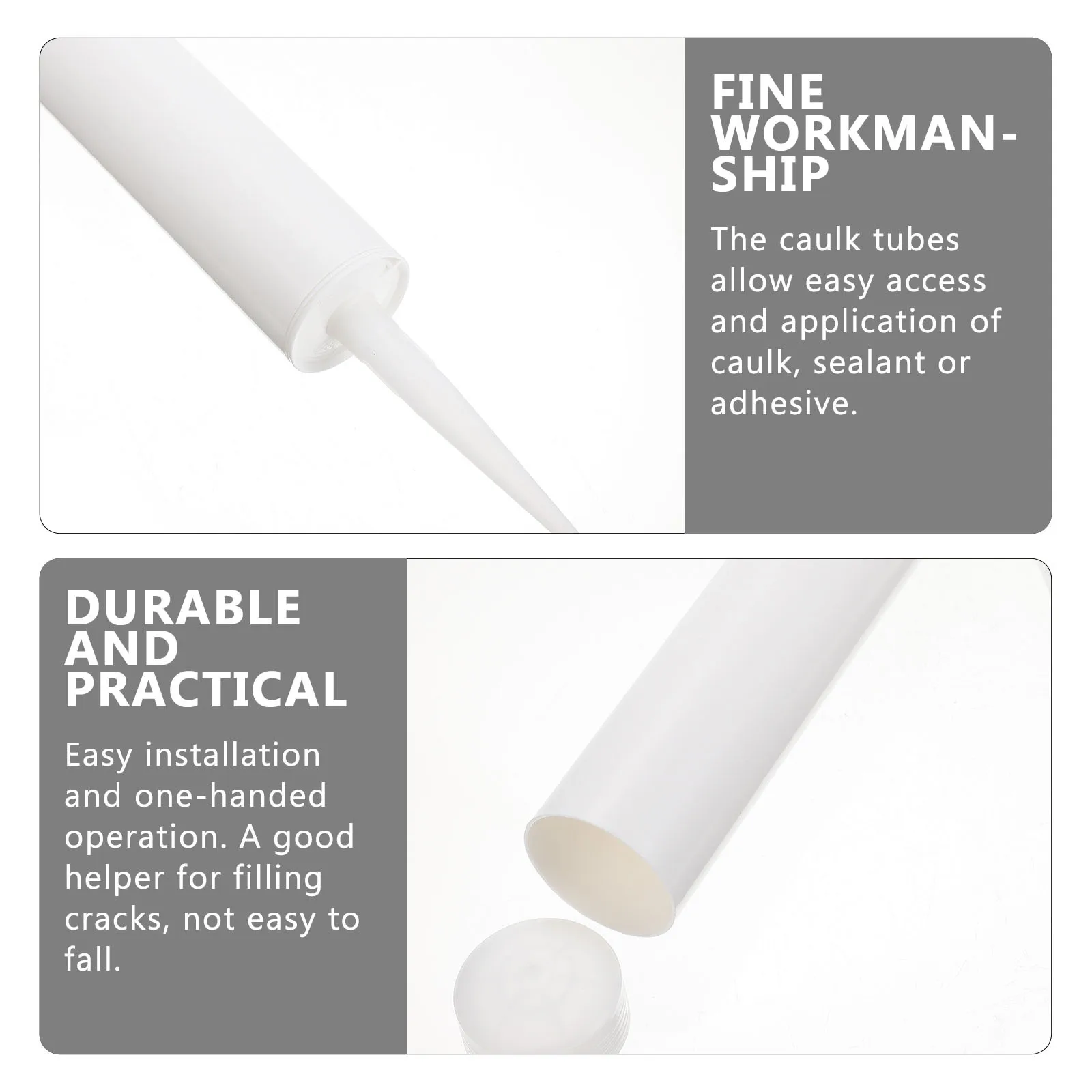 

8Sets Glass Glue Empty Caulk Tubes Refillable Plastic Sealant Caulking Tubes for Doors Windows Kitchen Bathroom Universal