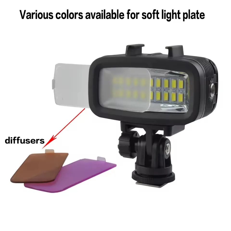LANBEIKA 40M Underwater 5500K LED Video Light Diving Lighting Fill Lamp 700LM for GoPro Hero 13 12 11 10 Insta360 DJI Action 6 5