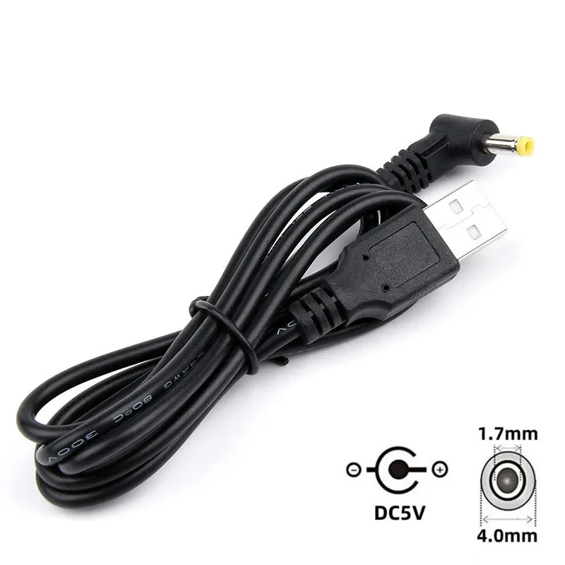 1M USB 2.0 A Male to Right Angled 90 Degree DC 4.0x1.7 mm 5 V 2A 24AWG DC Barrel Jack Power Cable 3.3FT, Black