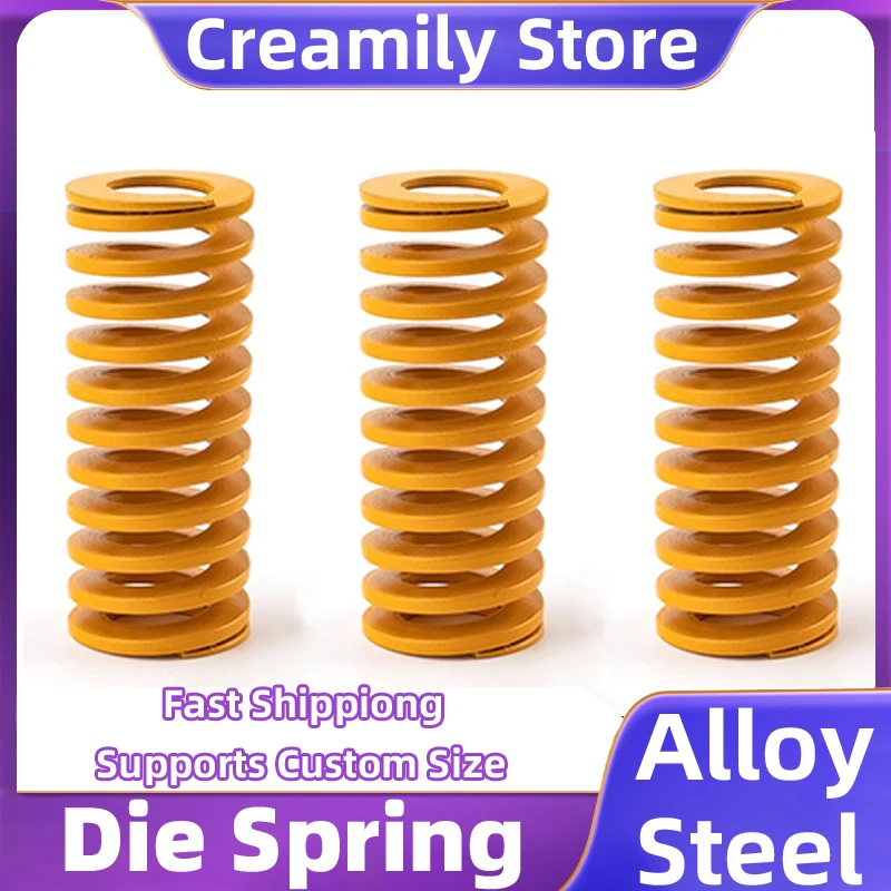 

Creamily 1PCS Yellow Light Load Spiral Stamping Compression Release Pressure Die Mould Spring Outer Diameter 40MM