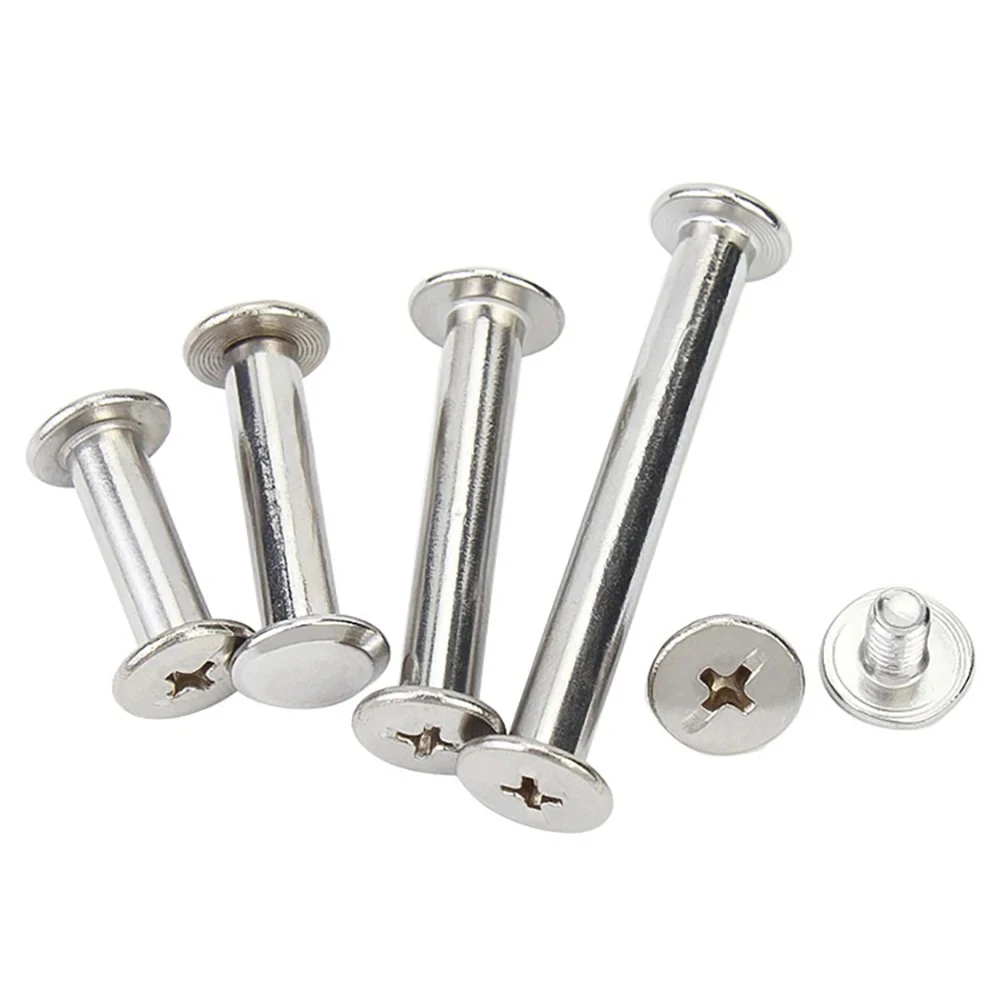 M3 M4 M5 M6 A2 304 Stainless Steel Flat Head Rivet Book To Lock Screw Album Butt Screw Nut Recipe Cross Ledger Child Mother Nail