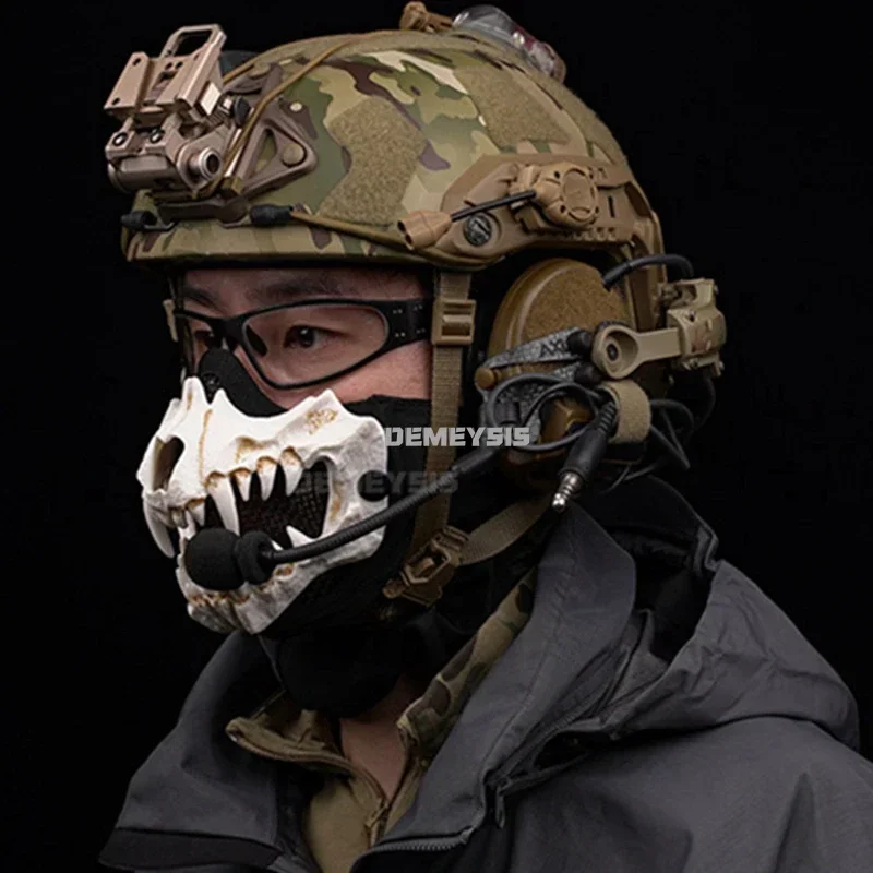 Tactical Mask Hood Headwear Balaclavas Protective Outdoor Camo Cycling Hunting Training Half Face Windproof Headgear Airsoft