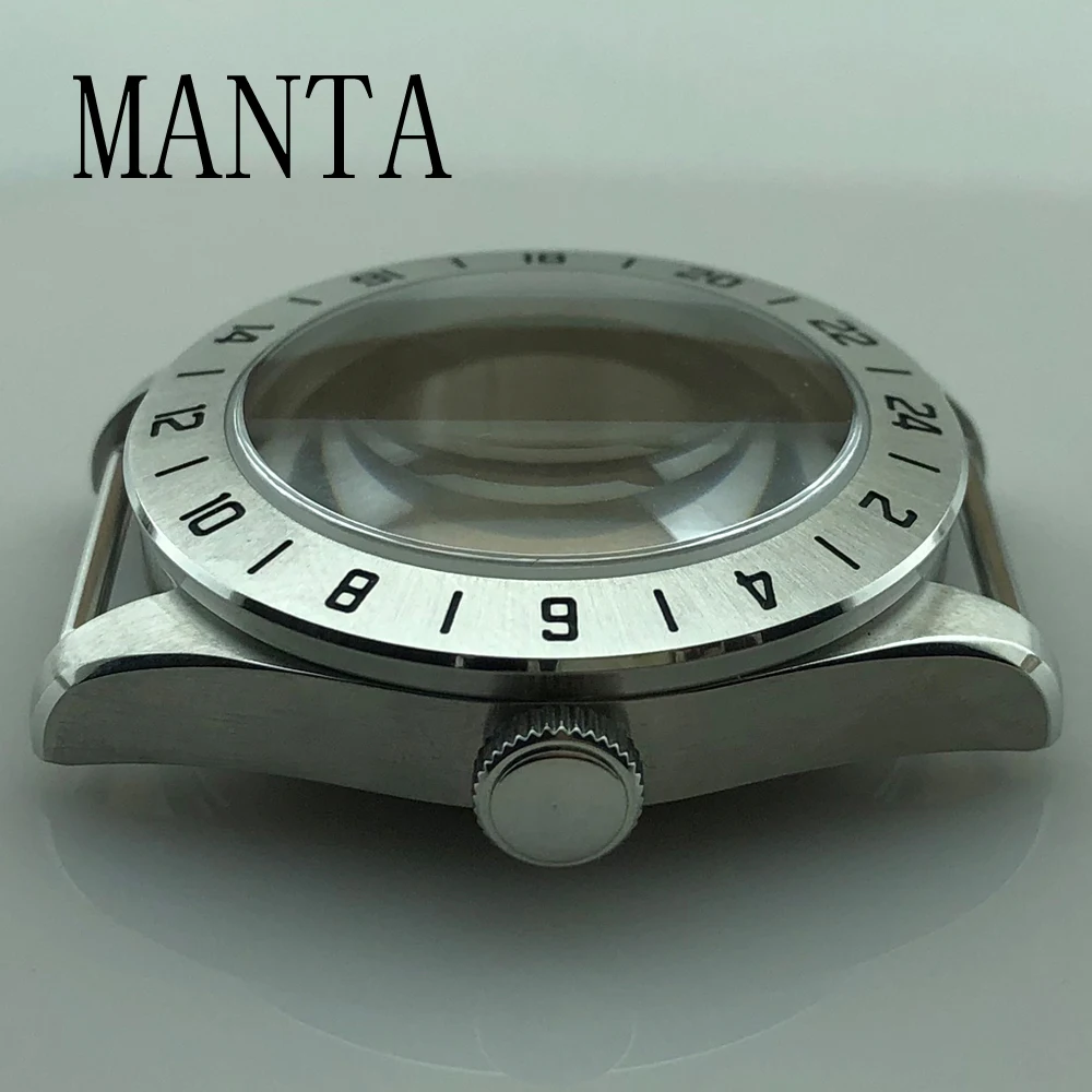 زجاج MANTA-Sapphire لساعة الحركة ، حافظة ، مناسبة لـ NH35 و NH36 ، 39 أجزاء ساعة فضي