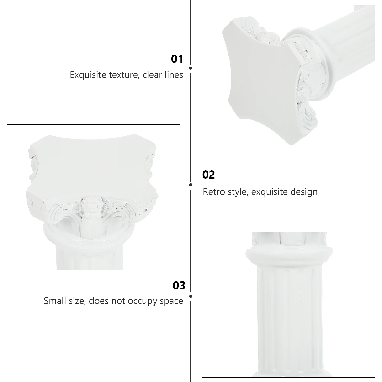 

1Pcs Roman Pillar Statue White Creative Resin Sculpture Home Ornament Balcony Garden Decorative Column Art Photo Prop