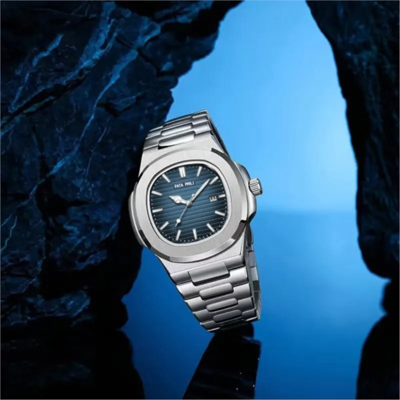 ساعة فاخرة للأعمال مقاوم للماء ساعة رجالية من الفولاذ المقاوم للصدأ مضيئة تاريخ مربع كوارتز ساعات رجالية reloj hombre 2025 جديد