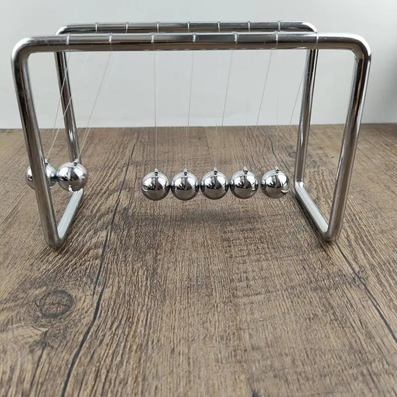 Newton's Cradle Bumper Ball Pool Ball Laws of Physics Stress Relief Pendulum 7 Beads Full Metal Frame Newton Pendulum Balls