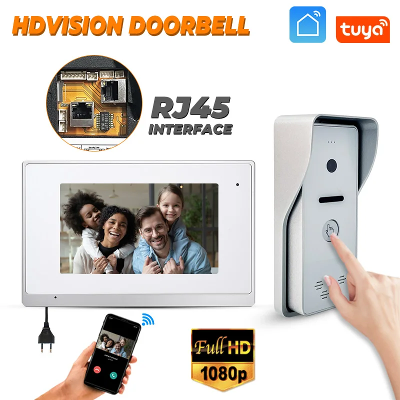 

High Quality RJ45 Wifi Tuya Smart Door Phone with Video Doorbell Ring 1080P HD Camera