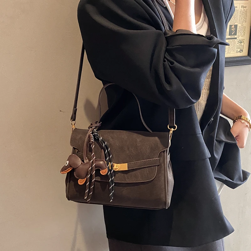 حقيبة كروس كلاسيكية من Maillard للنساء شتاء جديد عصري في منتصف العمر حقيبة كيلي محمولة حقيبة مربعة صغيرة