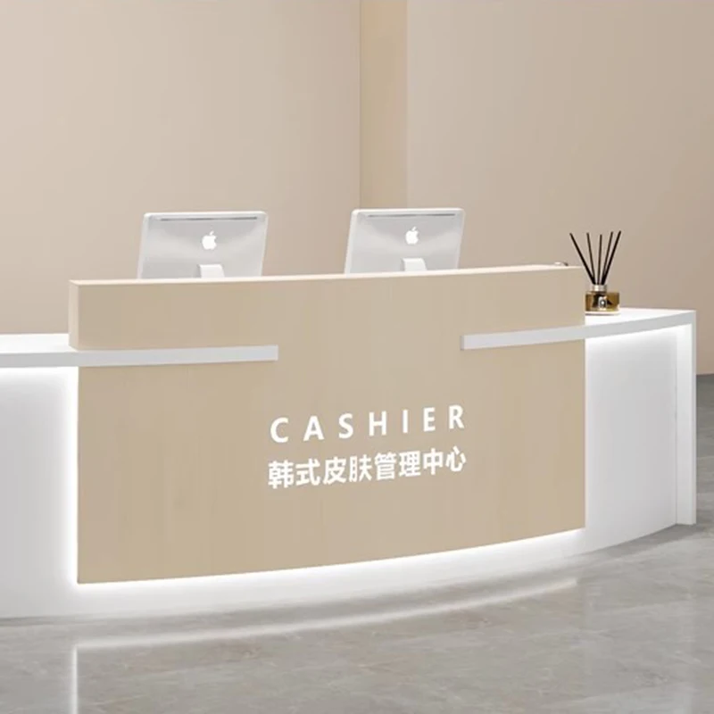 Mobile Bar Reception Desks Salon Counter Hotel Conference White Podium Office Reception Desks Beauty Mostrador Room Furniture