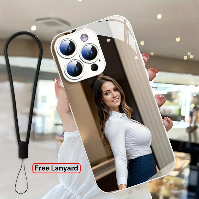 DIY Custom for iPhone 17 16 15 14 13 12 Pro Max Plus Personal Photo Custom Watercolor Tempered Glass Case Premium Protective Cov view 6