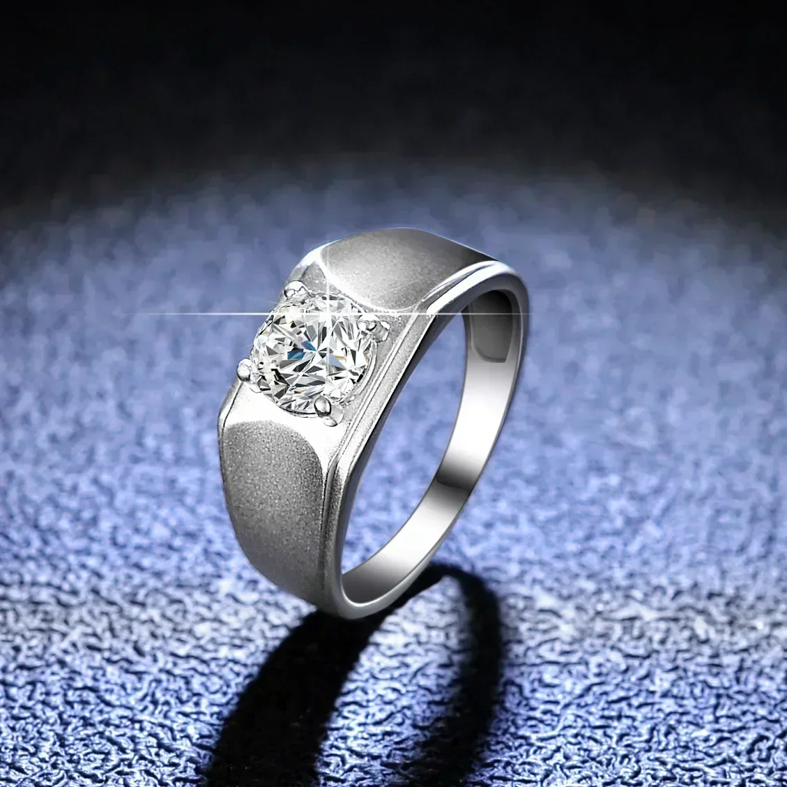 Eldorado Gold  Platinum Pt950 1ct D Color Moissanite Diamond Engagement Rings Luxury Rings For Men Customs Jewelry Atmospheric B