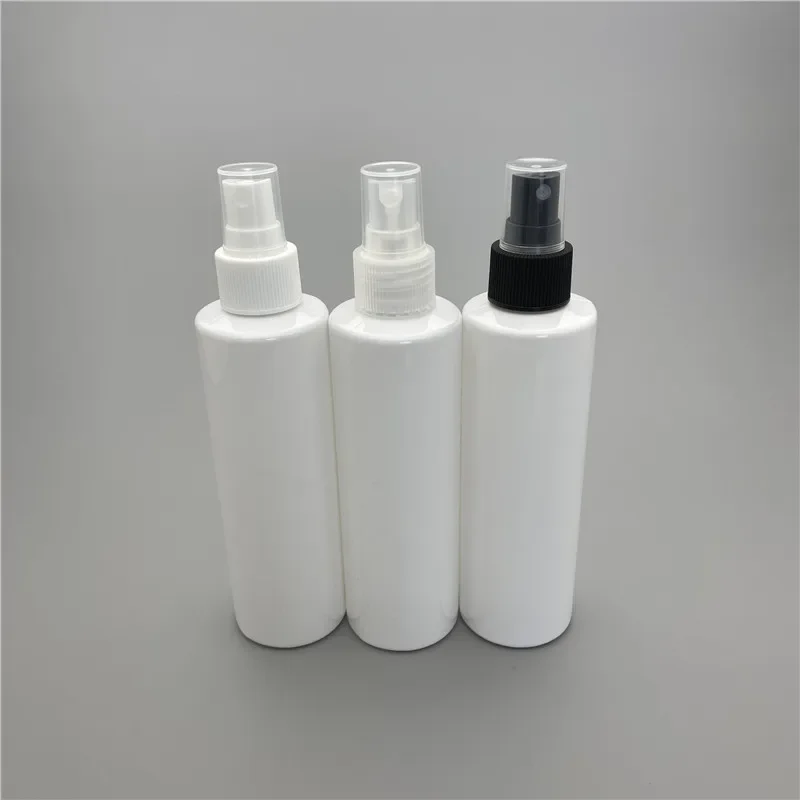 

200ML X 30 White Cosmetic Flat Shoulder Plastic Bottle With Fine Mist Sprayer Plastic Perfume Bottle Travel Packaging Containers