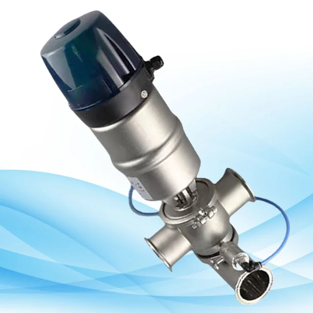 エースステンレス鋼製空気圧式ミックスプルーフダブルシートバルブ（インテリジェントヘッド付き）