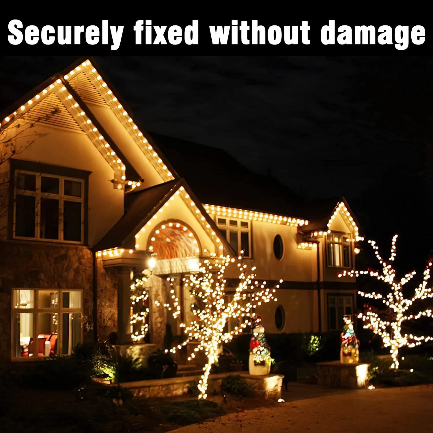 Paquet de 120 Clips de lumière de noël pour l'extérieur, cintres de lumière de noël résistants aux intempéries, crochets de gouttière pour les vacances de noël, noir Rare