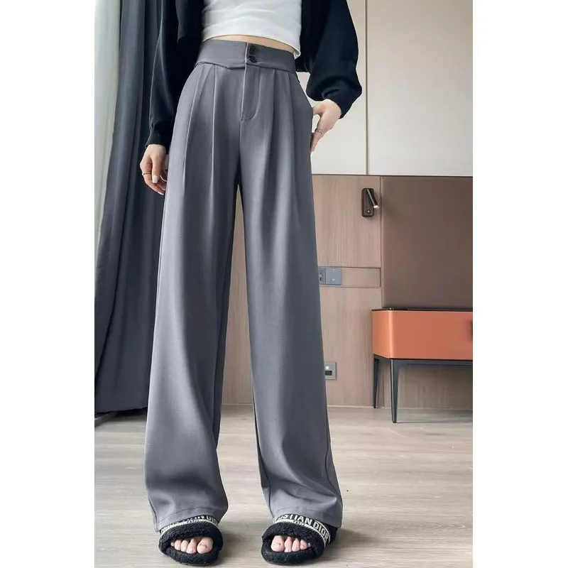 

know dream 2024 Autumn New Wide Leg Pants Women's Splicing Color Contrast Design Loose Casual Pants