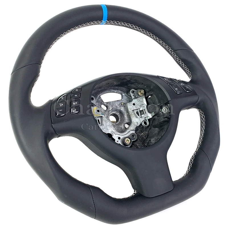 FOR BMW Sport Steering Wheel Black Handmade Leather Car Steering Wheel for BMW M3 E46 E39 E53 330ci 325i Series Without airbags - view 2