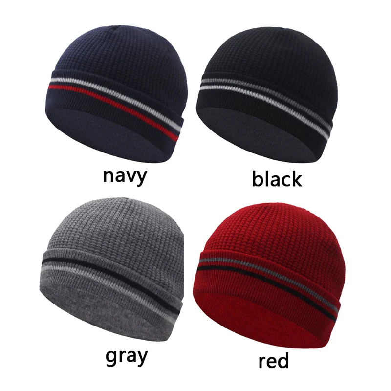 Skullies Beanies Casual Knitted Hat Men Beanie Hats For Men Women Cap Autumn Gorro Ski Warm Skull Bonnet Men\'s Winter Hat Cap