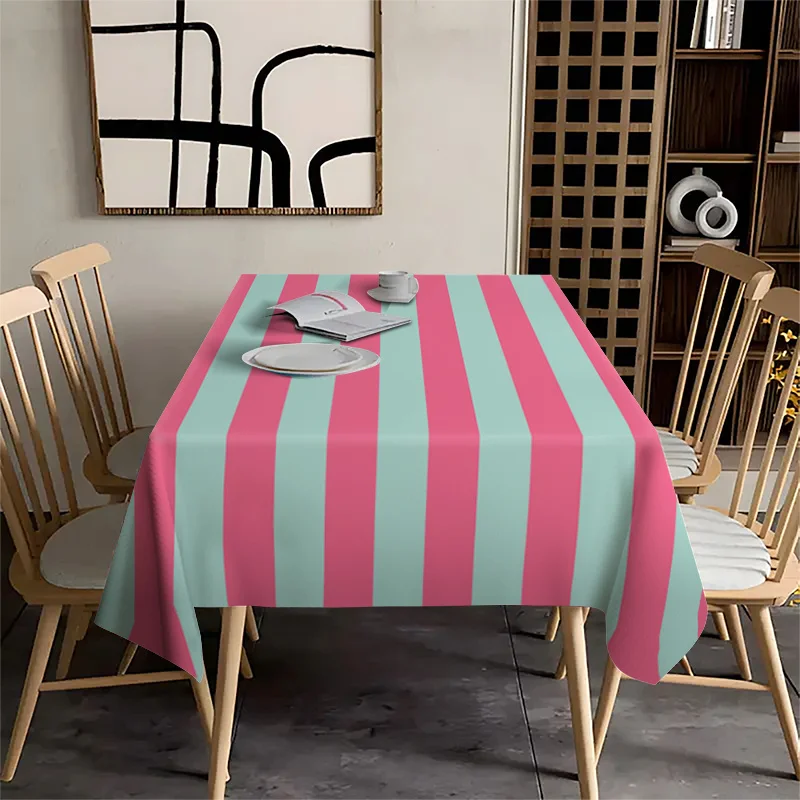 Modern pastel green checkered tablecloth, pastel green and pink tablecloth, checkered pattern element