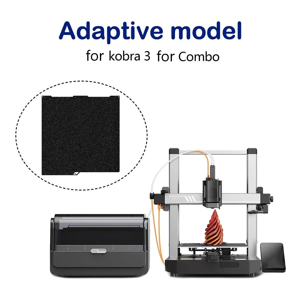 256X268 มม.สร้างแผ่นสําหรับ Kobra 3,แผ่นแพลตฟอร์มเตียงอุ่นสําหรับ 3D ชิ้นส่วนเครื่องพิมพ์และอุปกรณ์เสริม
