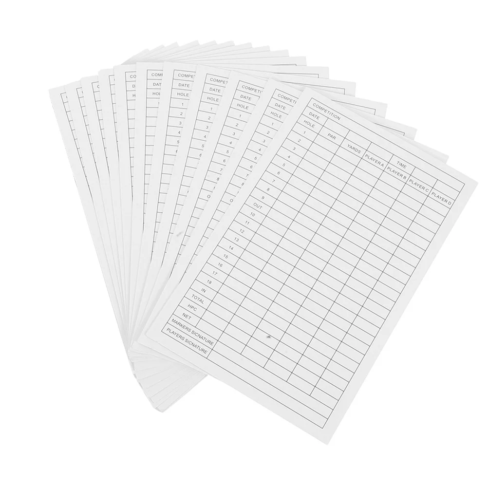 35Pcs Golf Scorecard Waterproof Coated Paper Score Tracking Sheets for Golf Competition Casual Rounds Stat Recording