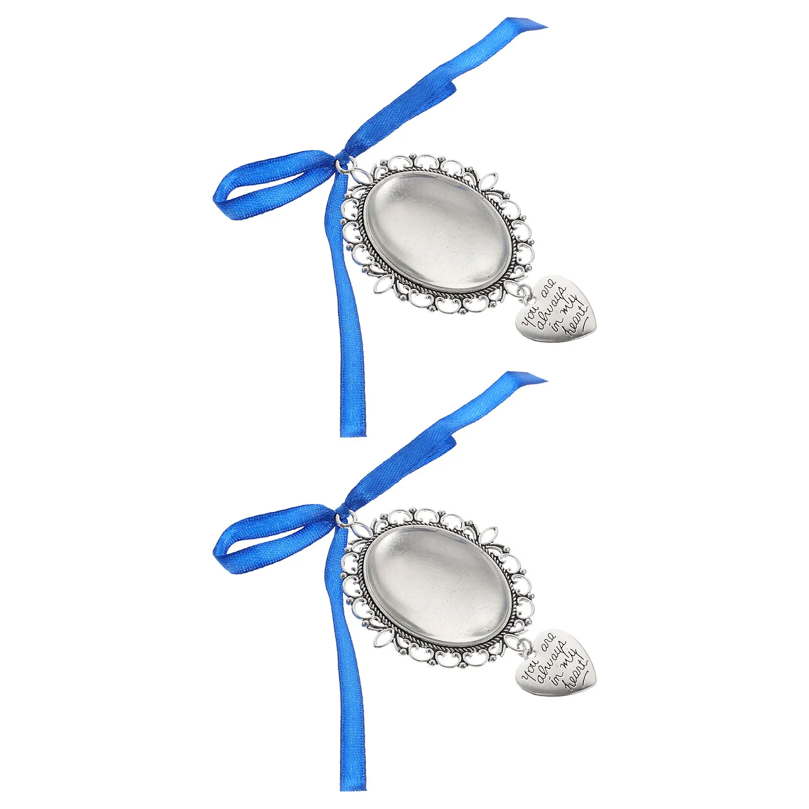 

2pcs Photo Frame Charms Durable Alloy Glass Polyester Wedding Bouquet Bracelet DIY Pendant Memorials Picture Jewelry