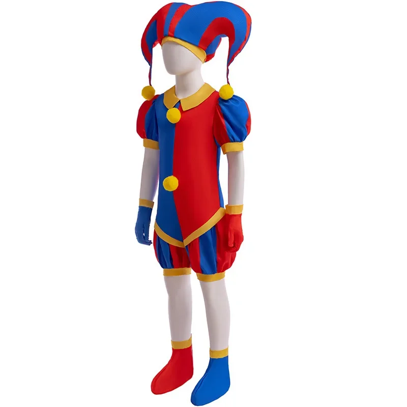 Pomni-Jax Cine Cosplay Costume para Crianças, Presentes de Natal, Amazing Digital Cartoon, Pedestal Teatro Cosplay para Crianças