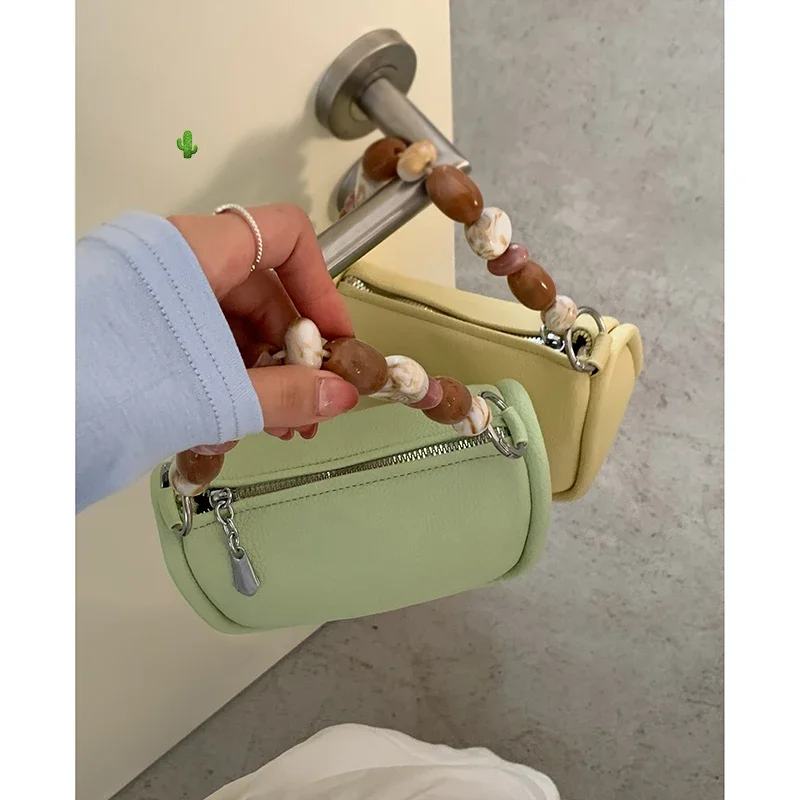 

2025 New Crossbody Crescent Bags Summer Bead Handbag for Women Korean Underarm Bag