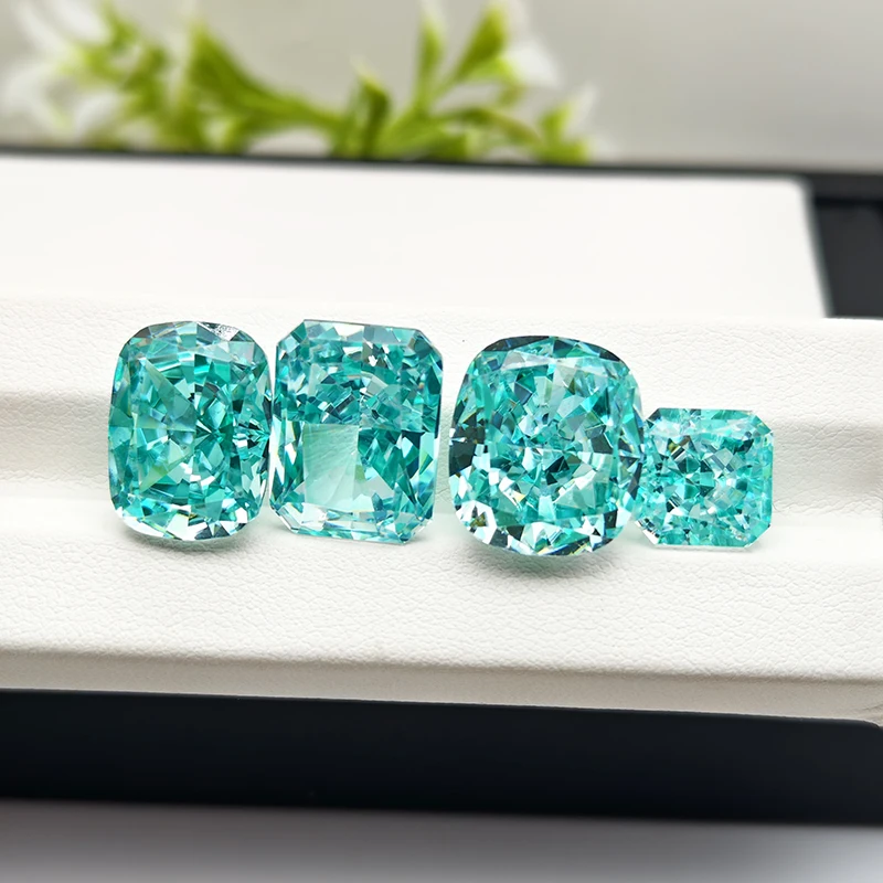 Pierres de zircone cubique de qualité 5A, nouvelles plaquées, taille Radiant L-Cushion, effet glace pilée, pour la fabrication de bijoux 4K