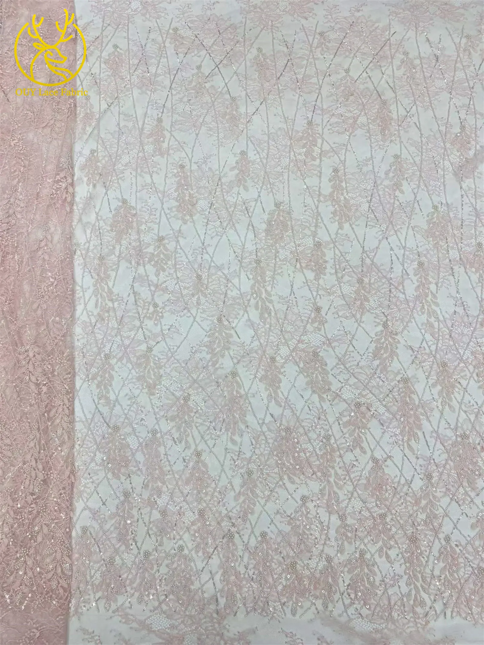 Eleganter Afrikanischer Pailletten-Perlen-Spitzenstoff 2026 Hochwertige Nigerianische Hochzeitskleid-Spitze Bestickte Französische Tüllspitze – Detail 11