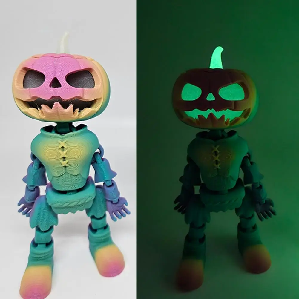 Halloween Party Decor Halloween Pumpkin Decorations Glow-in-the-dark Pumpkin Man Figurine Jack O Lantern Ornaments for Halloween