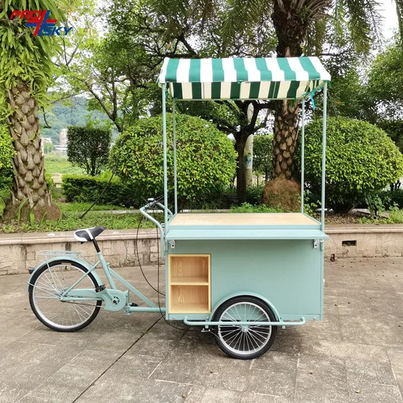 

Gelato Ice Cream Cart Mobile Popsicle Kiosk Trailer with Refrigerated Freezer Commercial Grade Customized Food Vendor Cart