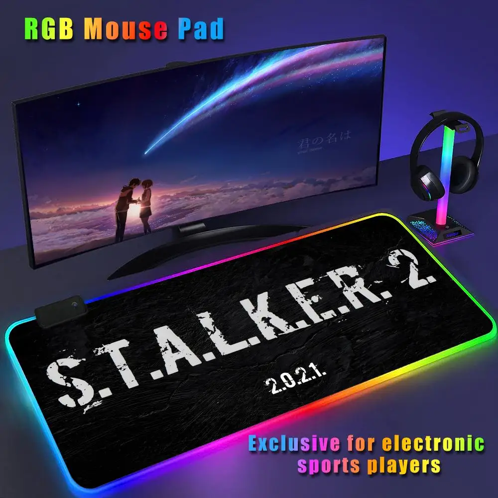 Gamers S-Stalker 2 Mouse Pad CS-GO anime character luminous mouse pad super large RGB office game competitive keyboard pad