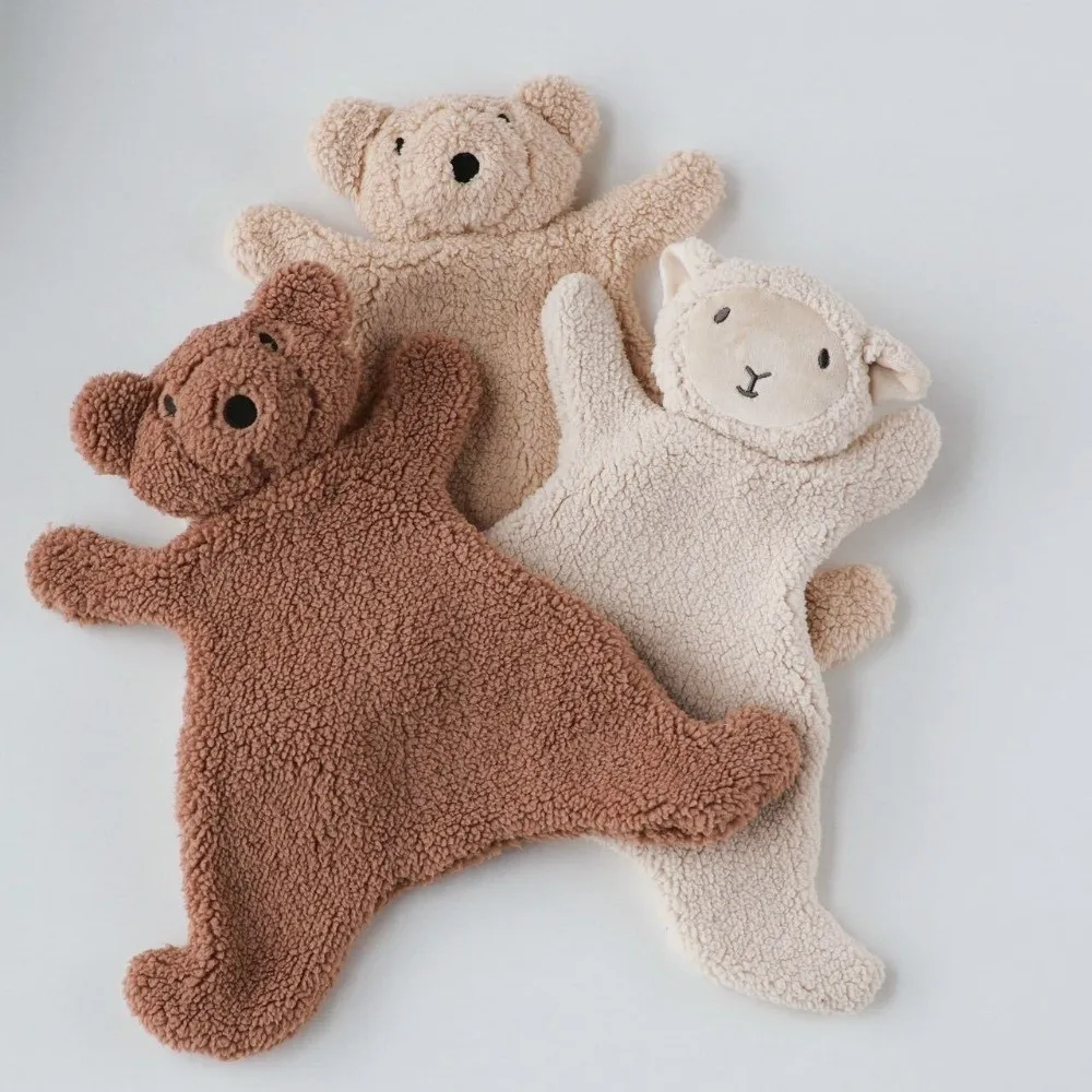 Cute Bear Shape Comfort Towel Cotton Gifts Comforter Blanket Super Soft Newborn Sleeping Dolls