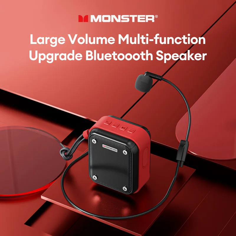 Monster GK200 Large-scale Intelligent Long Endurance New Microphone Noise Reduction Loudspeaker Bluetooth 5.3 Portable Speaker