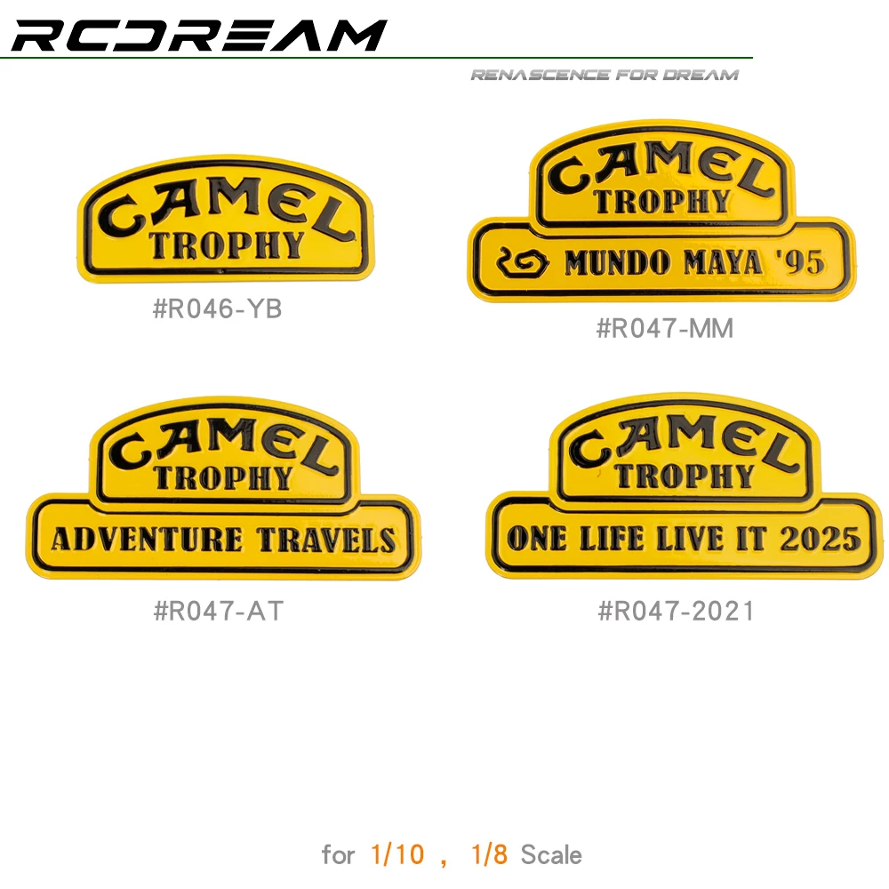 RCDream 1/8 1/10 Metal Emblem Sticker Badge Logo Camel Tropy Series for LAND ROVER DEFENDER Range Rover H8H TRX4 D110 D90 RD110