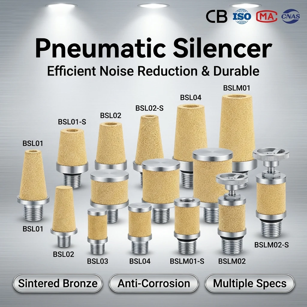 Pneumatic Brass Exhaust Muffler BSL-M5 Noise Filter Reducer Connector Male Thread Sizes 1/8 1/4 3/8 1/2 for Air Tools