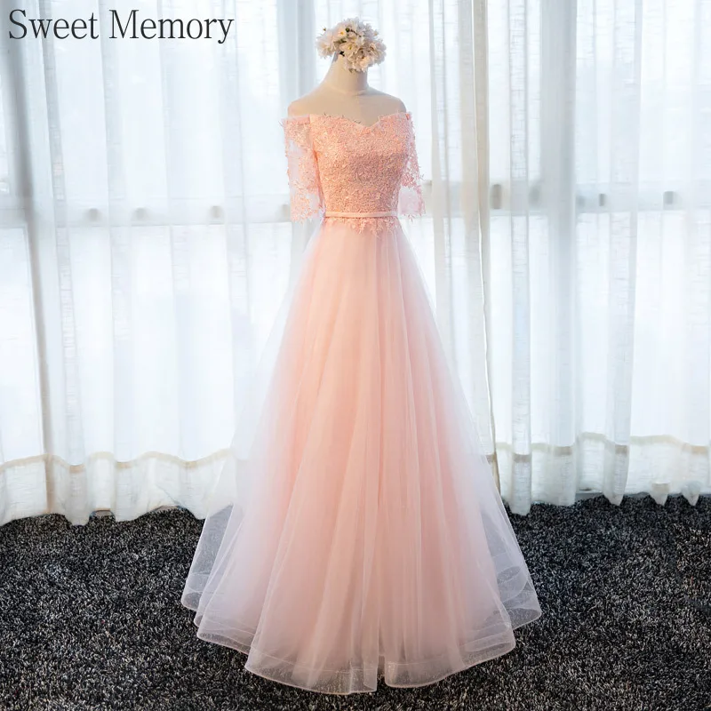 Sweet Memory-Robe de soirée en tulle et dentelle, rose et gris, longue, sur mesure, tenue de luxe, pour noël, 2025, Otrag