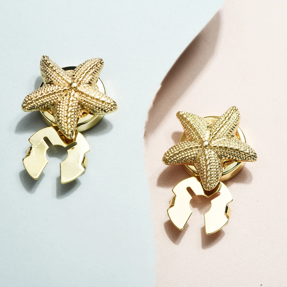 2Pcs Summer Vacation Ocean Starfish Shirt Button Cover Cufflinks  Sleeve Button Women Jewelry Decoration Gift