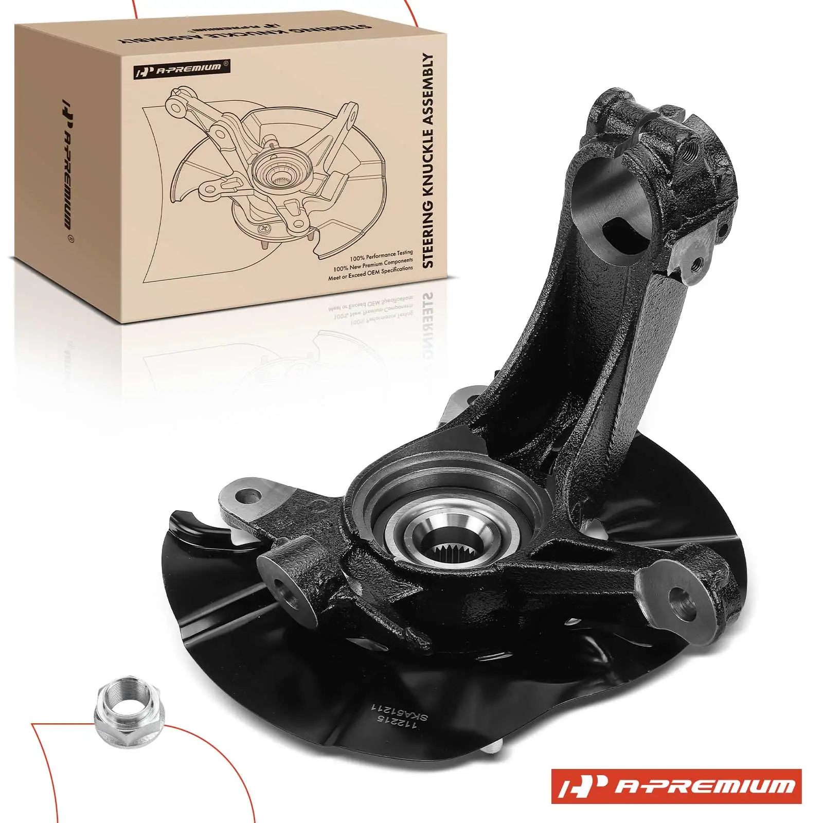 A-Premium Front Passenger Side Steering Knuckle Assembly for Honda Civic 2017-2020
