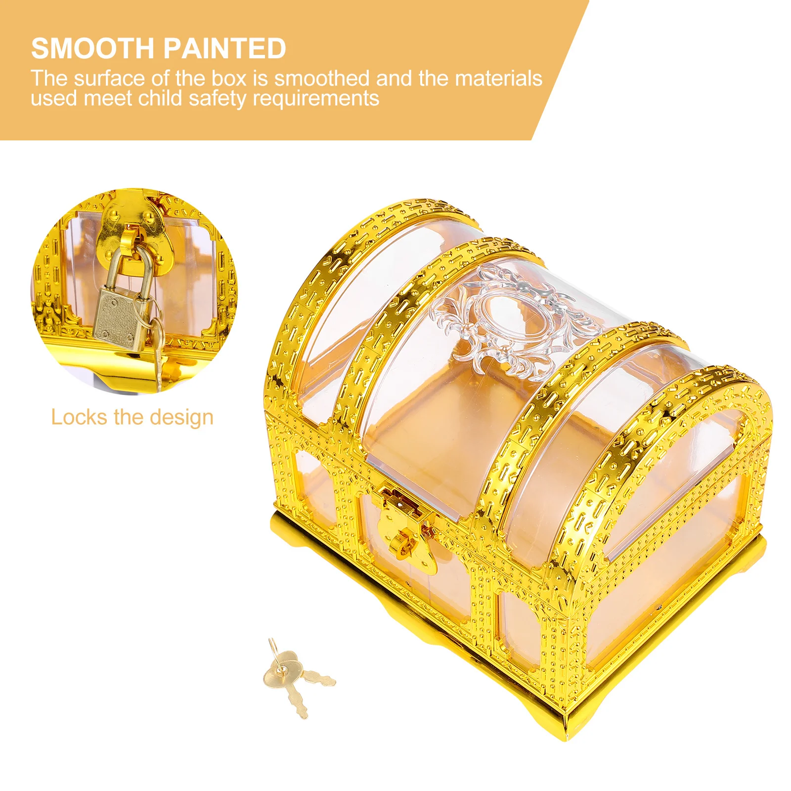 

Plastic Large Pirate Treasure Chest Gold Silver Plated Kids Storage Box Candy Organizer Party Favor Storage Box